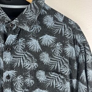 NAT NAST Mens short sleeve silk/cotton button foliage shirt - XL